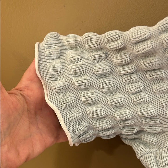 COS Textured Short Sleeve Top in Soft Blue - Picture 4 of 7